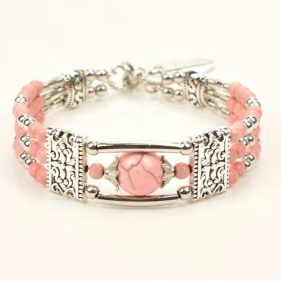 BOHO VINTAGE DESIGN SILVER BRACELET - Picture 1 of 1